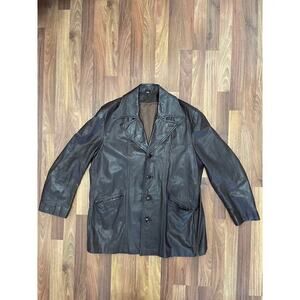 Y2K Brown Leather Hello Kitty Graf Jacket 46